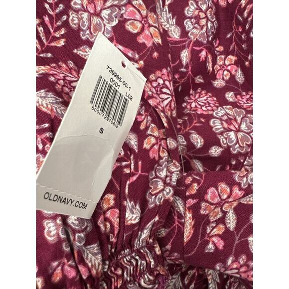 NWT Old Navy Womens Floral Print Midi Maxi Dress Puff Sleeve Size Small Prairie - Picture 6 of 6
